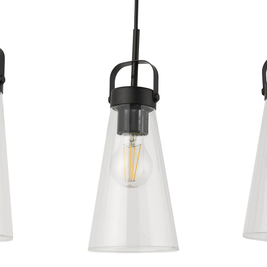 Pendant Ceiling Light 3 Lamp LED Black Matt Adjustable Dimmable Modern - Image 4