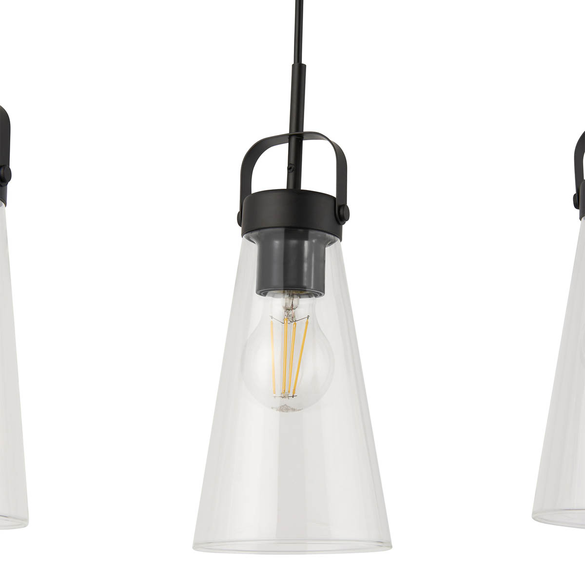 Pendant Ceiling Light 3 Lamp LED Black Matt Adjustable Dimmable Modern - Image 4