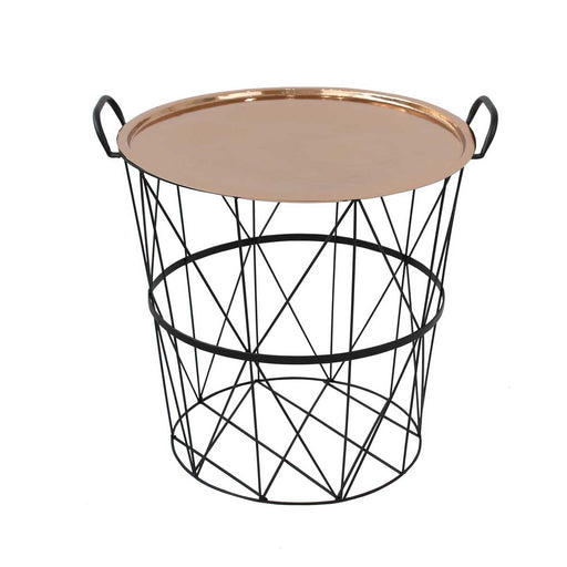 Slemcka Contemporary Antique copper effect Steel Log basket (H)360mm (D)400mm - Image 1