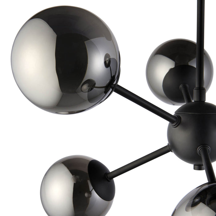 Ceiling Light 6 Way Black Glass Steel Dimmable G9 Chandelier Modern Pendant 5W - Image 4