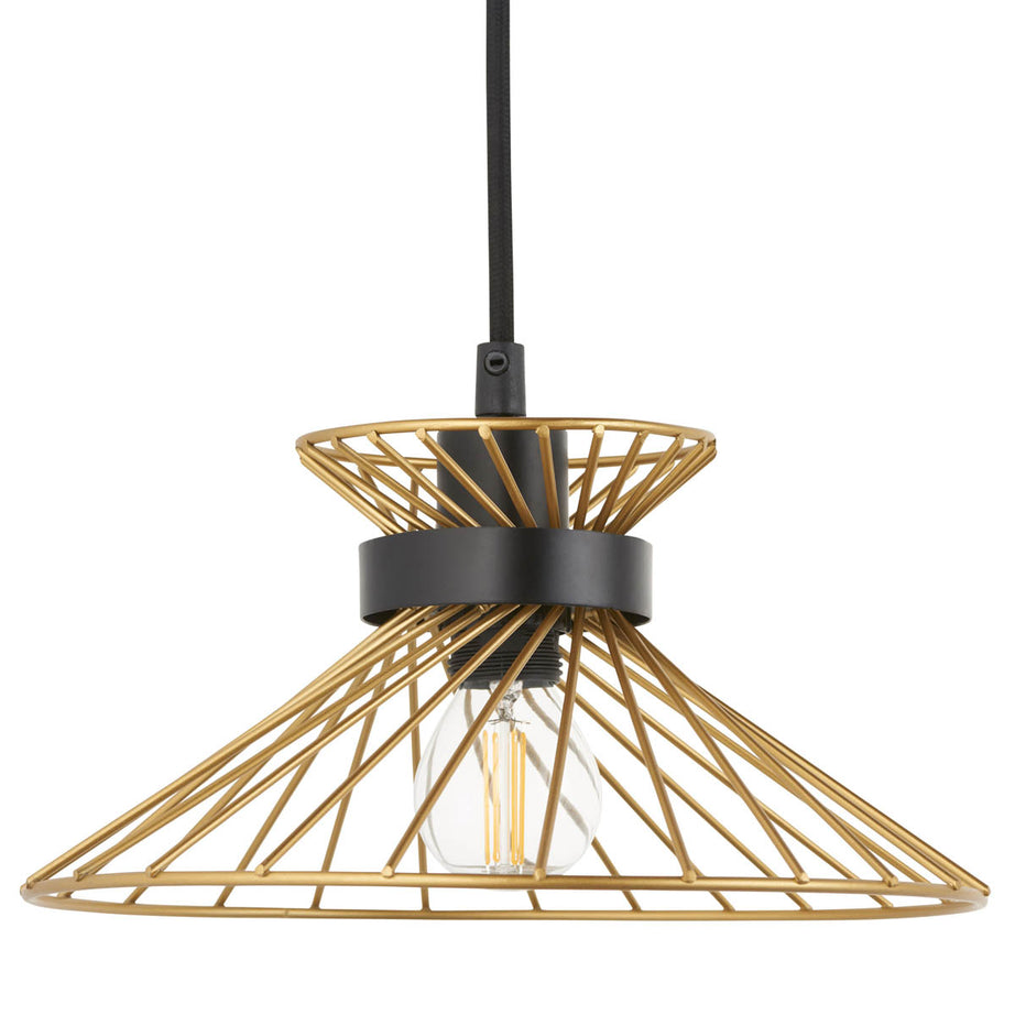 Pendant Ceiling Light 3 Lamp LED Black Gold Effect Dimmable Modern (Dia)770mm - Image 4