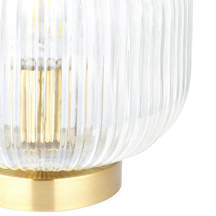 Lena Ribbed Brushed Gold effect Table lamp - Image 4