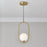 LED Pendant Ceiling Light Oval Gold Effect Adjustable Drop Dimmable (Dia)165mm - Image 1