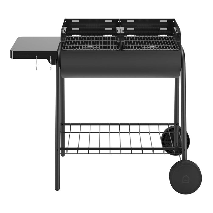 Charcoal Barbecue Grill Black Steel Adjustable Grids Rust-Resistant Portable - Image 2
