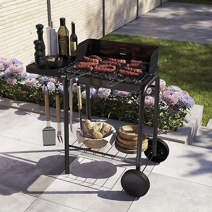 GoodHome Barbecue Willacy Black Charcoal With Fixed Shelf Wheels Hooks (H) 930mm - Image 5