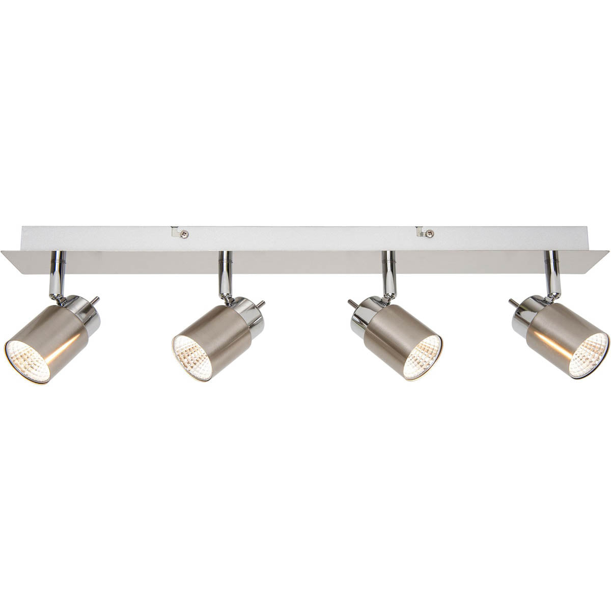 Ceiling LED Spotlight Satin Nickel Effect 4 Way Bar Warm White Indoor 350lm 13W - Image 1