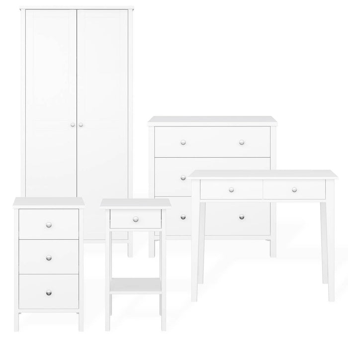 Bedside Table 1 Drawer Nightstand Cabinet Satin White Classic (H)700mm (W)400mm - Image 4