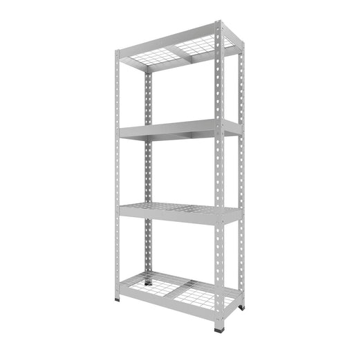 Shelving Unit 4 Tier Matt Silver Galvanised Steel Adjustable (H)1600mm (W)750mm - Image 1