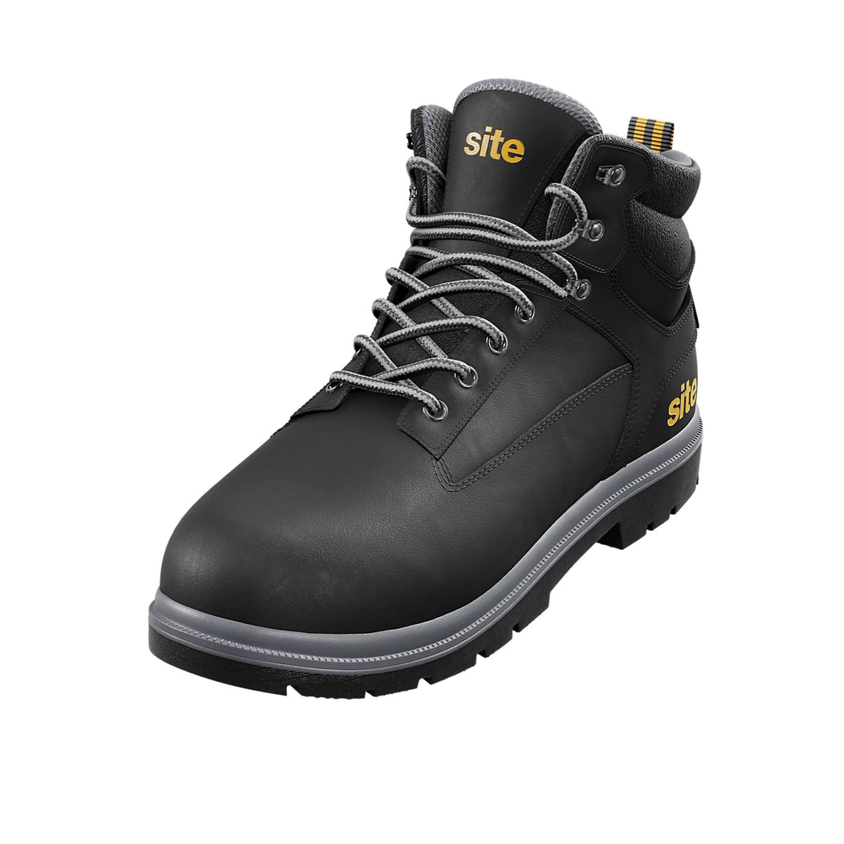 Site Safety Boots Mens Standard Fit Black Steel Toe Work Shoes Size 11 Marble2.0 - Image 1
