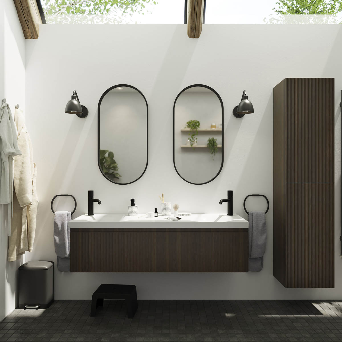 GoodHome Levanna Medium Matt Black Round Basin Mixer Tap - Image 10