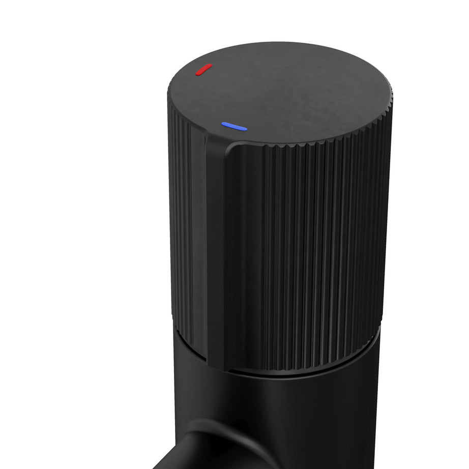 GoodHome Levanna Medium Matt Black Round Basin Mixer Tap - Image 7