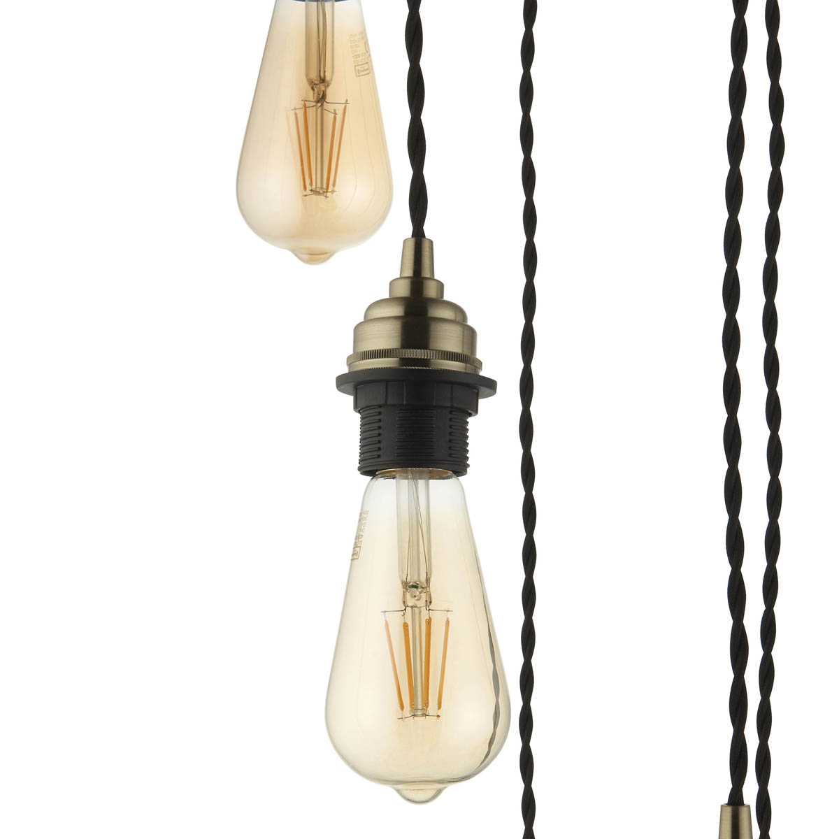 Ceiling Light 5 Lamps Antique Brass Effect Adjustable Drop Dimmable (L)1500mm - Image 10
