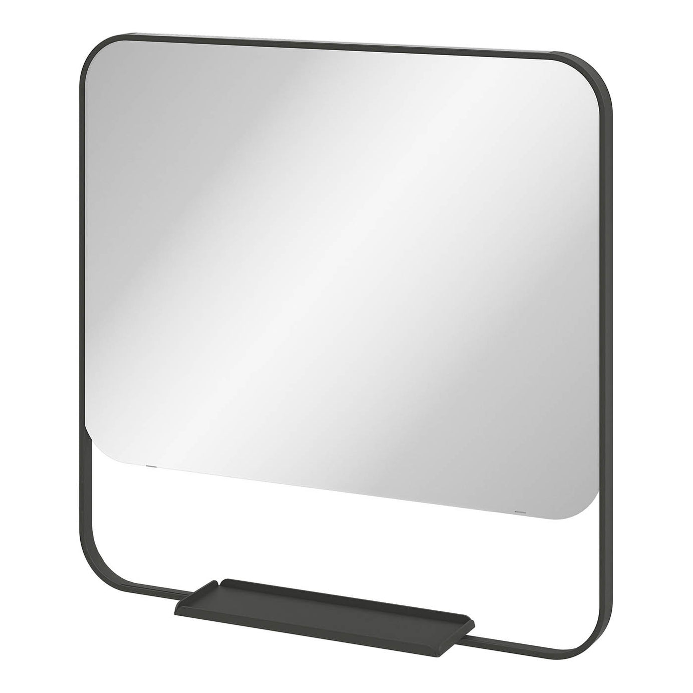 GoodHome Maza Matt Black Square Wall-mounted Bathroom Mirror (H)60.5cm (W)60.5cm - Image 1