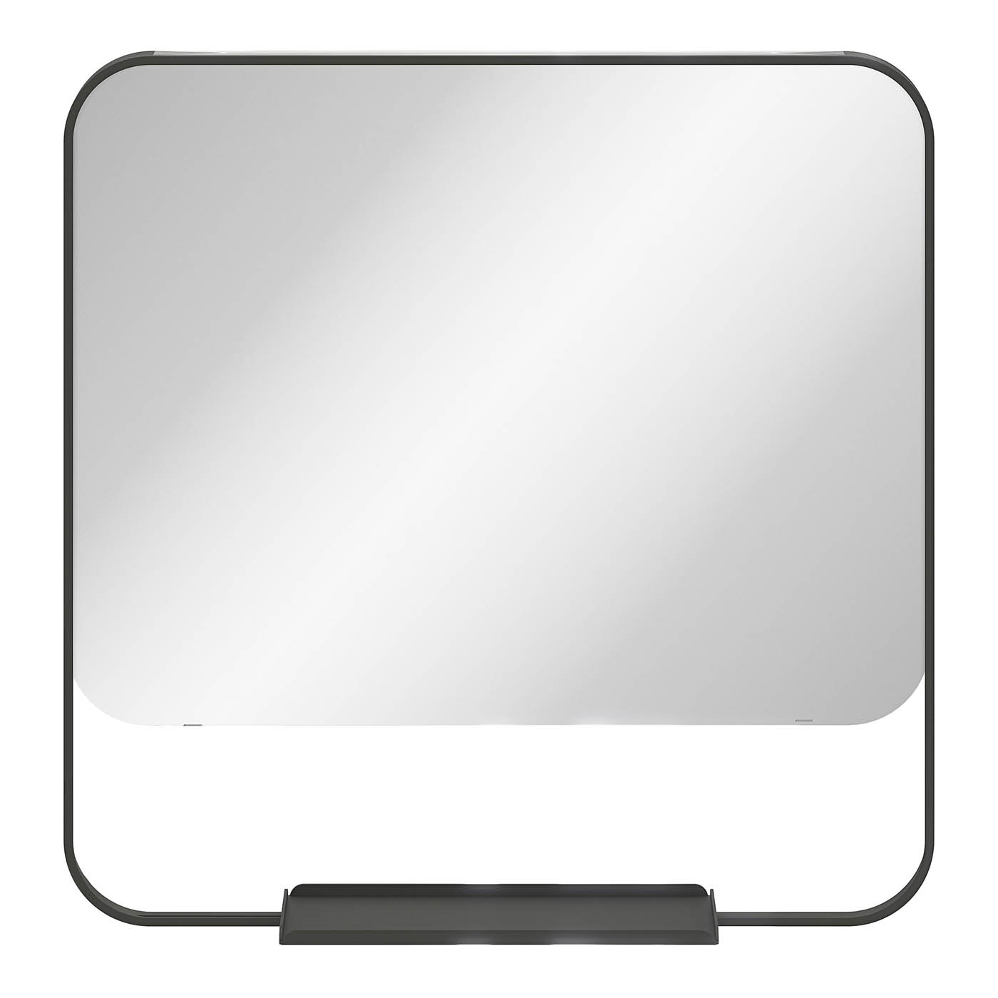 GoodHome Maza Matt Black Square Wall-mounted Bathroom Mirror (H)60.5cm (W)60.5cm - Image 3