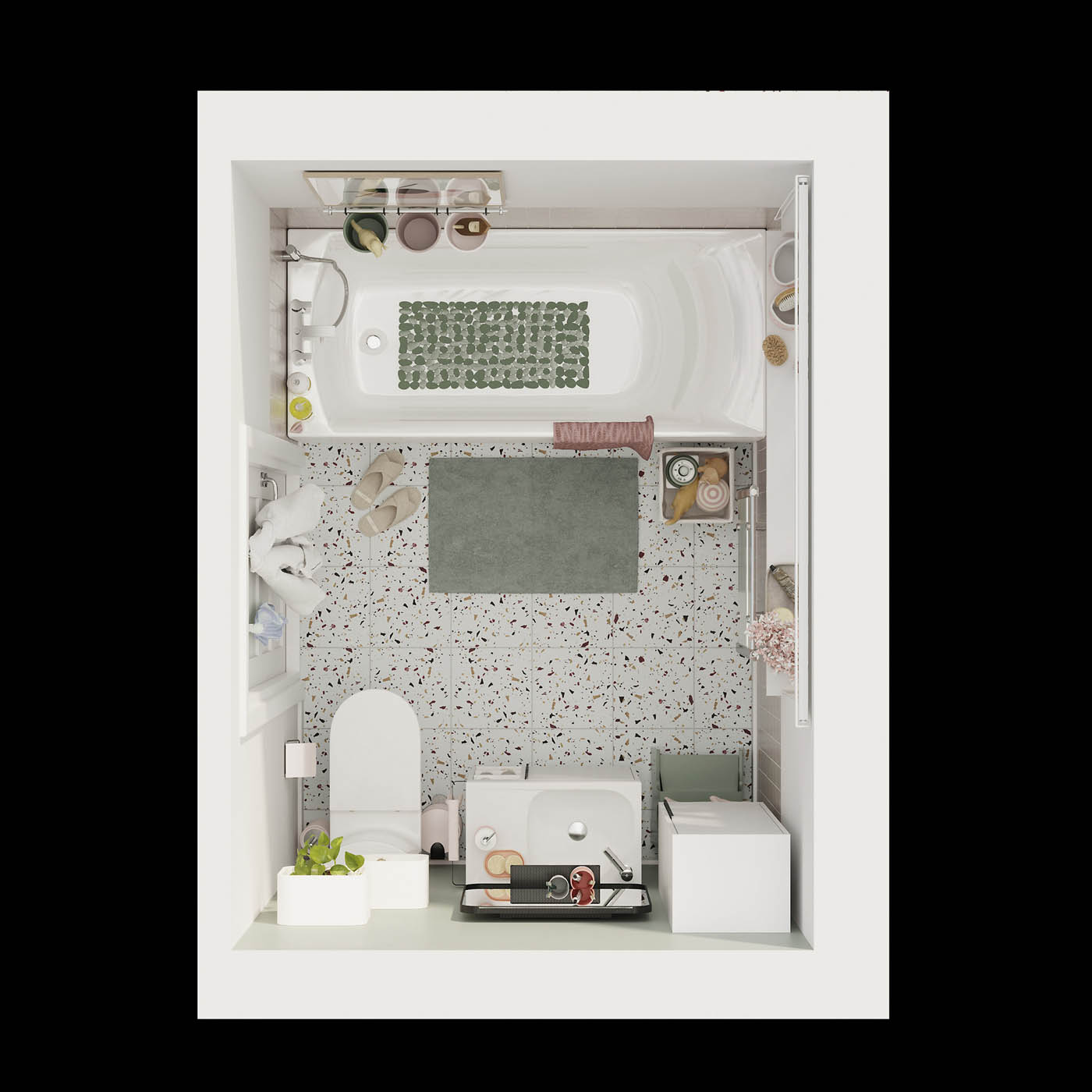 GoodHome Maza Matt Black Square Wall-mounted Bathroom Mirror (H)60.5cm (W)60.5cm - Image 9