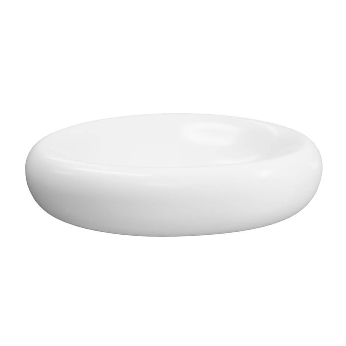 Bathroom Sink Basin Counter Top Matt White Round Elegant Ceramic (W)39.6cm - Image 3