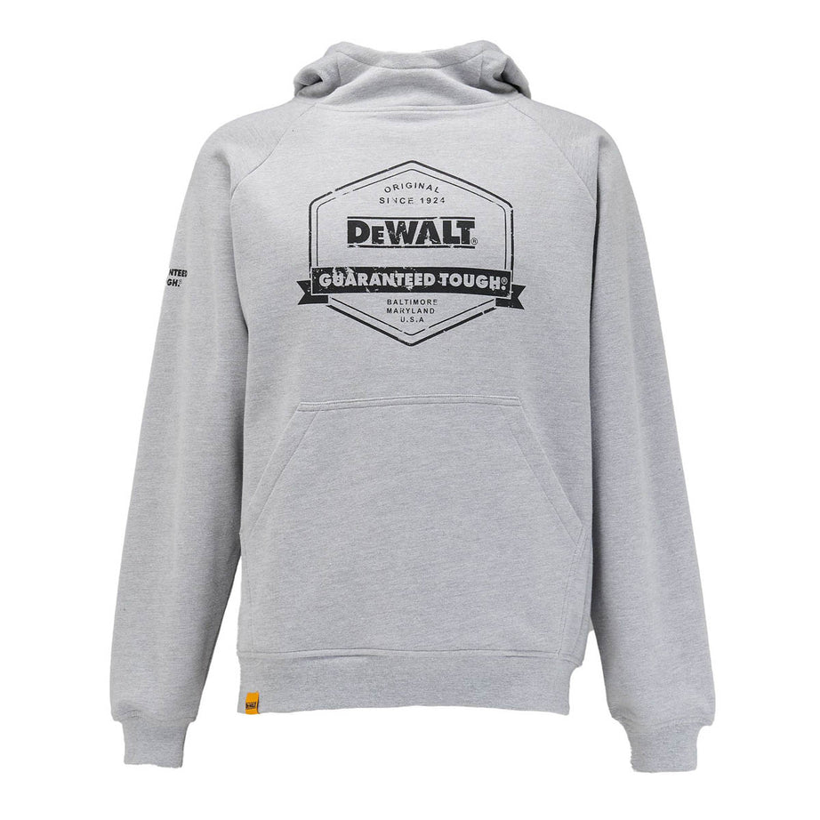 DeWalt Work Hoodie Mens Regular Fit Grey Pullover Jumper Kangaroo Pocket Medium - Image 1