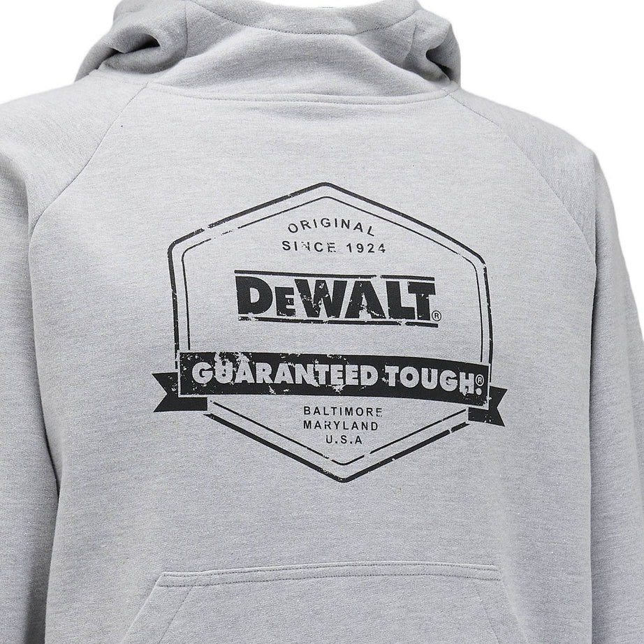 DeWalt Work Hoodie Mens Regular Fit Grey Pullover Jumper Kangaroo Pocket Medium - Image 4