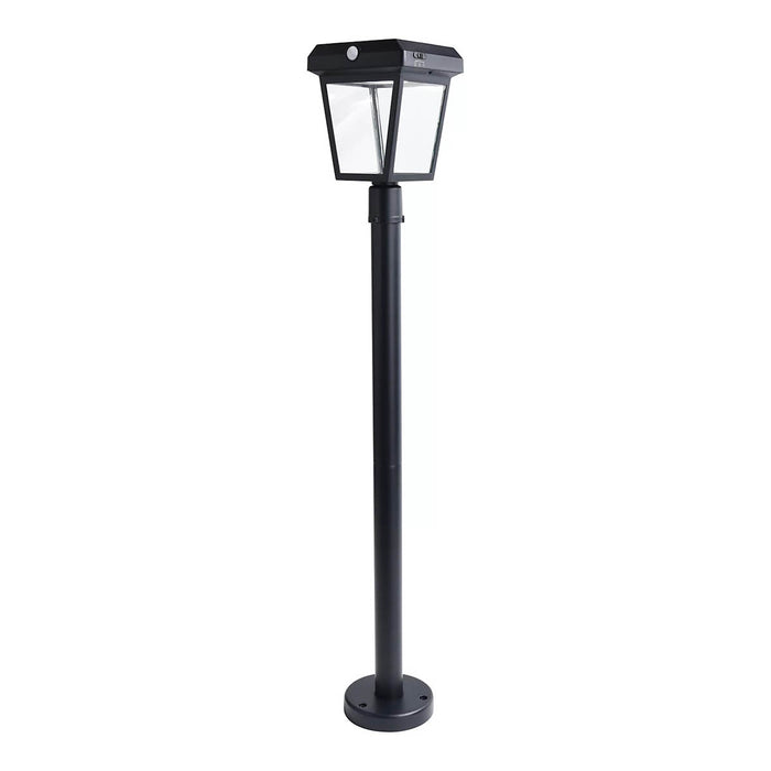 LED Outdoor Post Light Black Solar-Powered Motion Sensor Cool White 800lm(H)93cm - Image 2