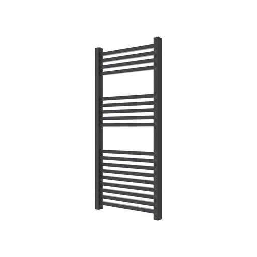 GoodHome Petworth, Anthracite Vertical Flat Towel radiator (W)450mm x (H)974mm - Image 1