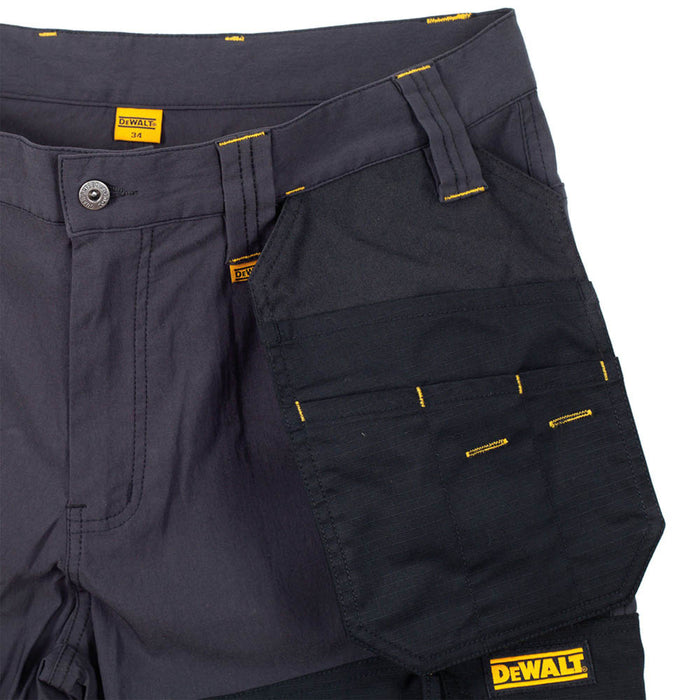 DeWalt Work Shorts Mens Slim Fit Lightweight Multi Pockets Zip Grey Black W36" - Image 4