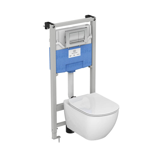 Toilet Frame And Concealed Cistern Chrome Water Saving 6L Wall-Mounted - Image 1
