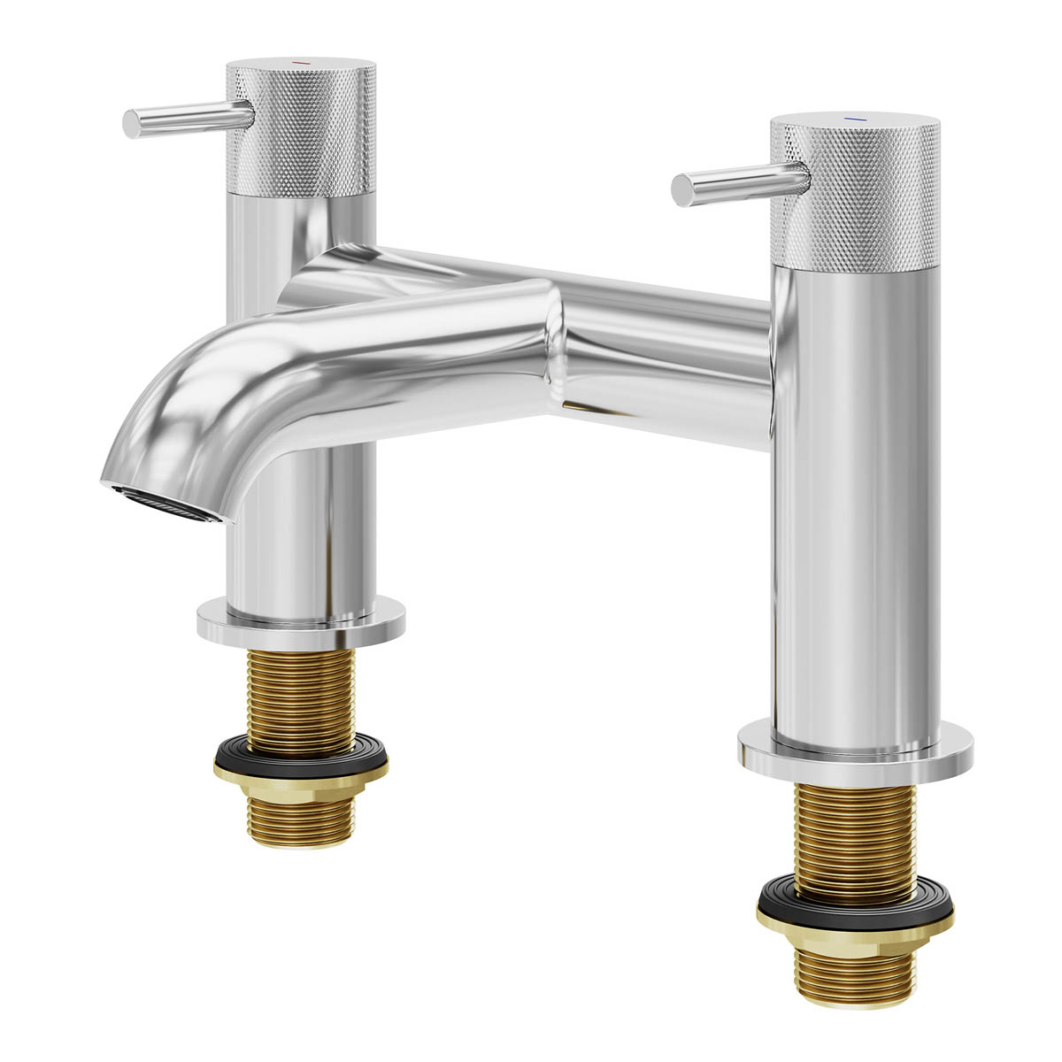 Bath Filler Tap Double Brass Zinc Alloy Gloss Chrome Effect Deck Mounted Modern - Image 2
