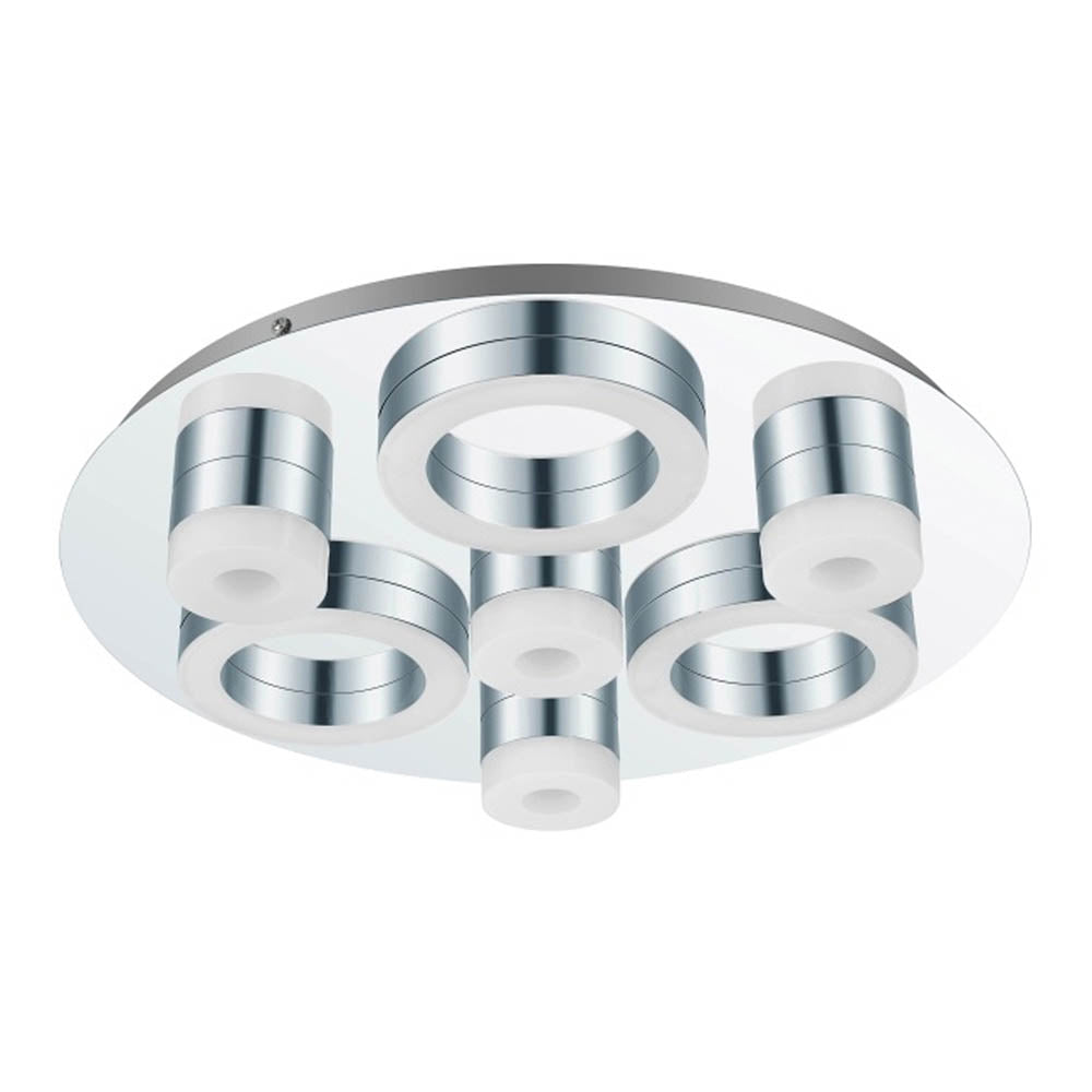 LED Ceiling Light Round Plate Chrome Modern Living Room Bedroom Hallway - Image 2