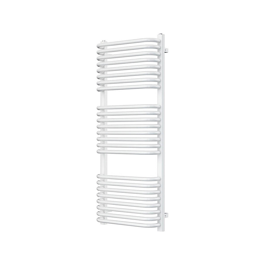 Towel Rail Radiator White Curved Vertical Bathroom Warmer Ladder (H)120x(W)50cm - Image 1