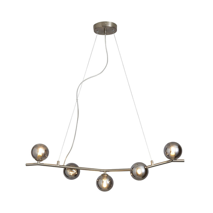 LED Pendant Ceiling Light Retro Satin Nickel Effect 5 Way Modern (Dia)800mm - Image 2