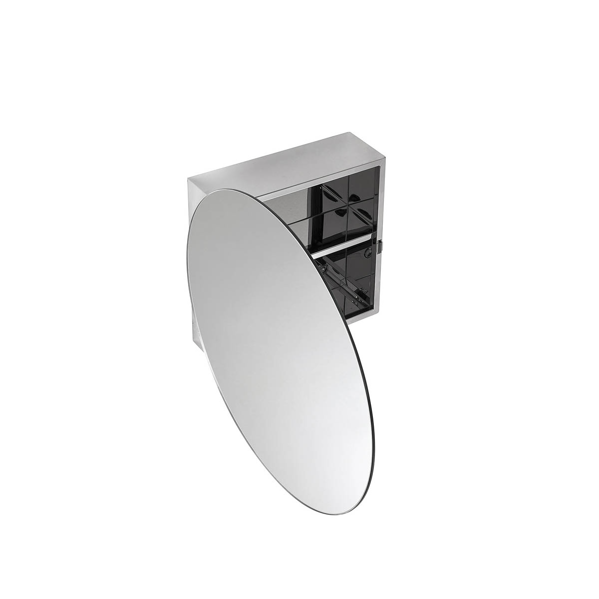 Croydex Bathroom Cabinet Mirrored Wall Mounted Single Door 2 Shelves 50x50x11cm - Image 8