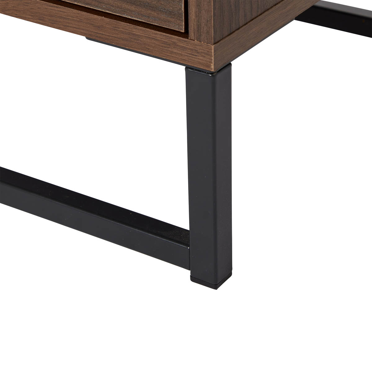 Zorras Bedside Table 2 Drawer Deep Walnut Effect Industrial (H)500(W)460(D)400mm - Image 8