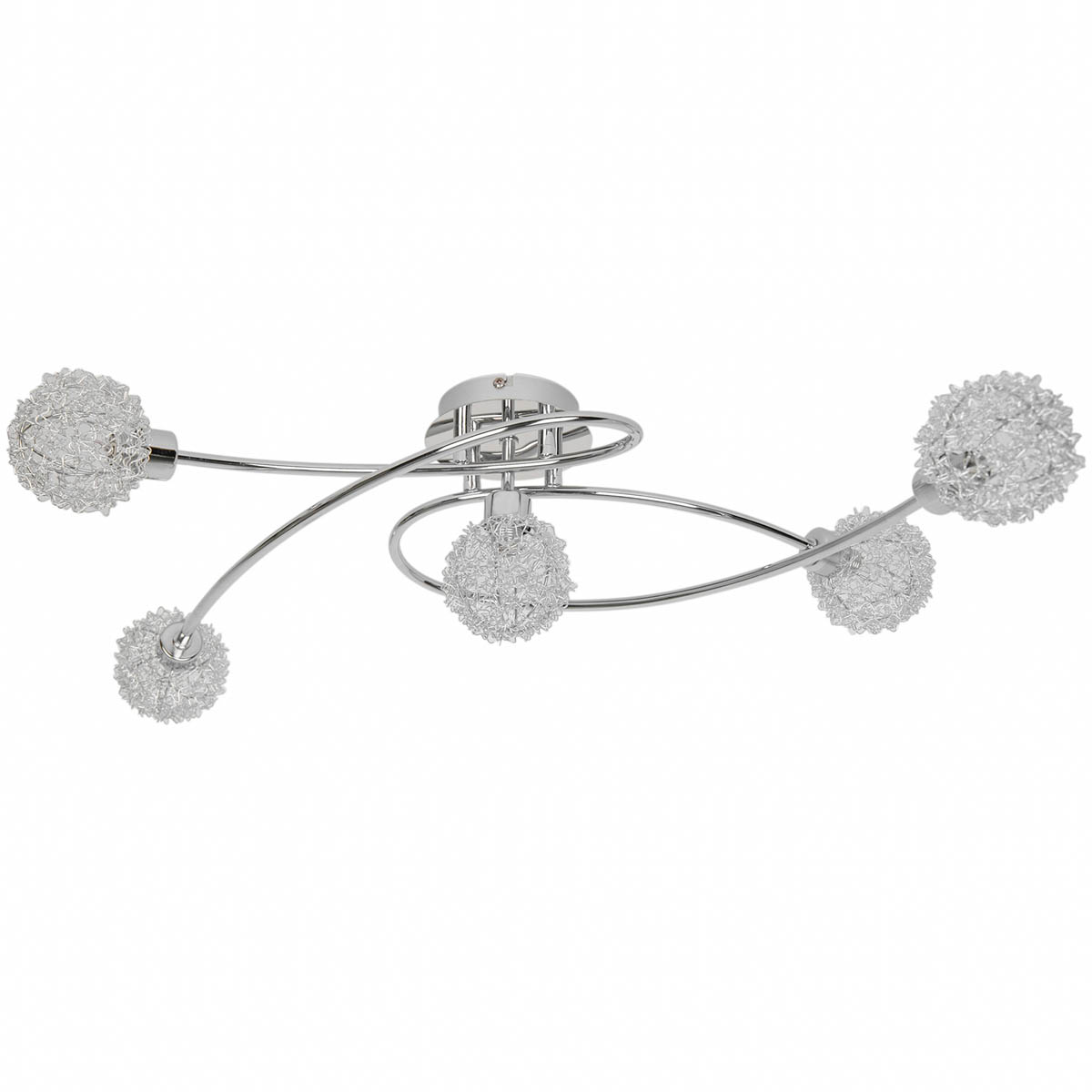 GoodHome LED Ceiling light 5 Lamp Phaidros Plate Metal Chrome - Image 2