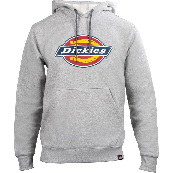 Dickies Logo Hoodie Fleece Hooded Jumper Mens Grey Relaxed Fit Pockets Comfort M - Image 3