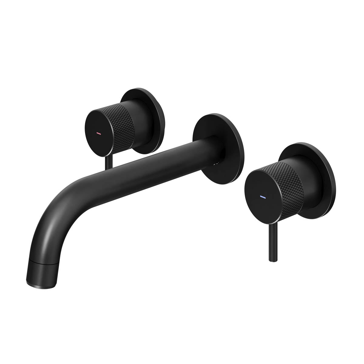 Bathroom Basin Tap Mono Mixer Black Wall Mounted Double Lever Modern Faucet - Image 1