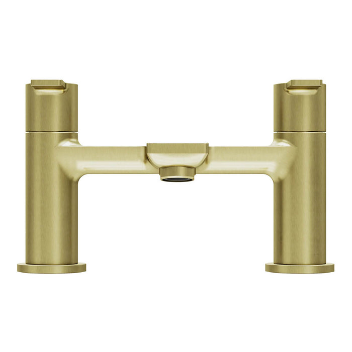 Bath Filler Tap Mixer Satin Brass Effect Lever Bathroom Deck Contemporary - Image 5