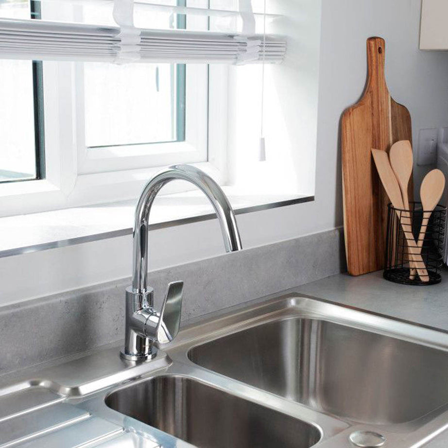 Bristan Kitchen Mixer Tap Swivel Brass Chrome Effect Single Lever Durable - Image 2