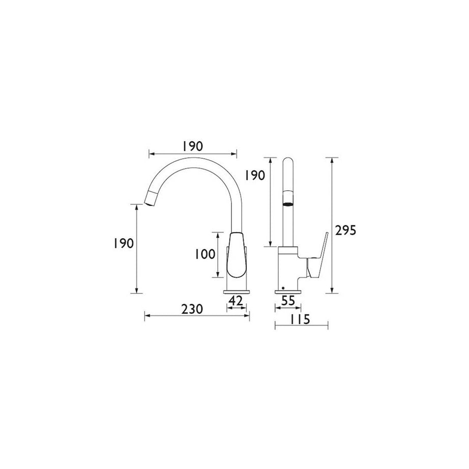 Bristan Kitchen Mixer Tap Swivel Brass Chrome Effect Single Lever Durable - Image 6