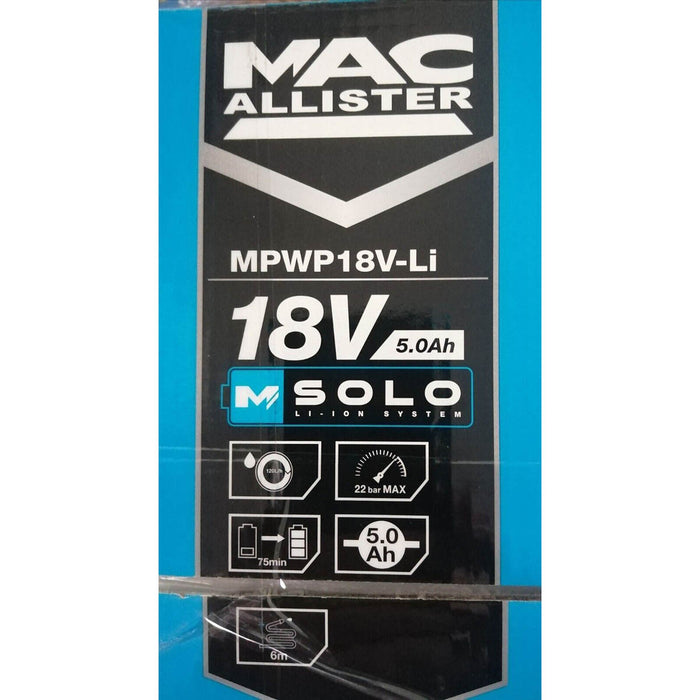 MacAllister High Pressure Washer Cordless MPWP18V-Li 5Ah Li-Ion Handheld 18V - Image 2