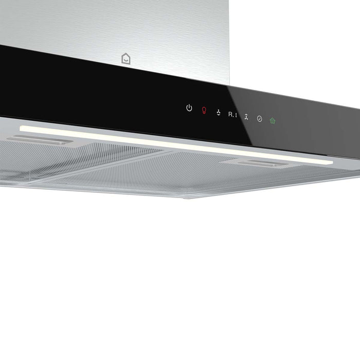 Kitchen Cooker Hood Box LED Glass Stainless Steel Effect AirSensor GHBH60ASBL - Image 3