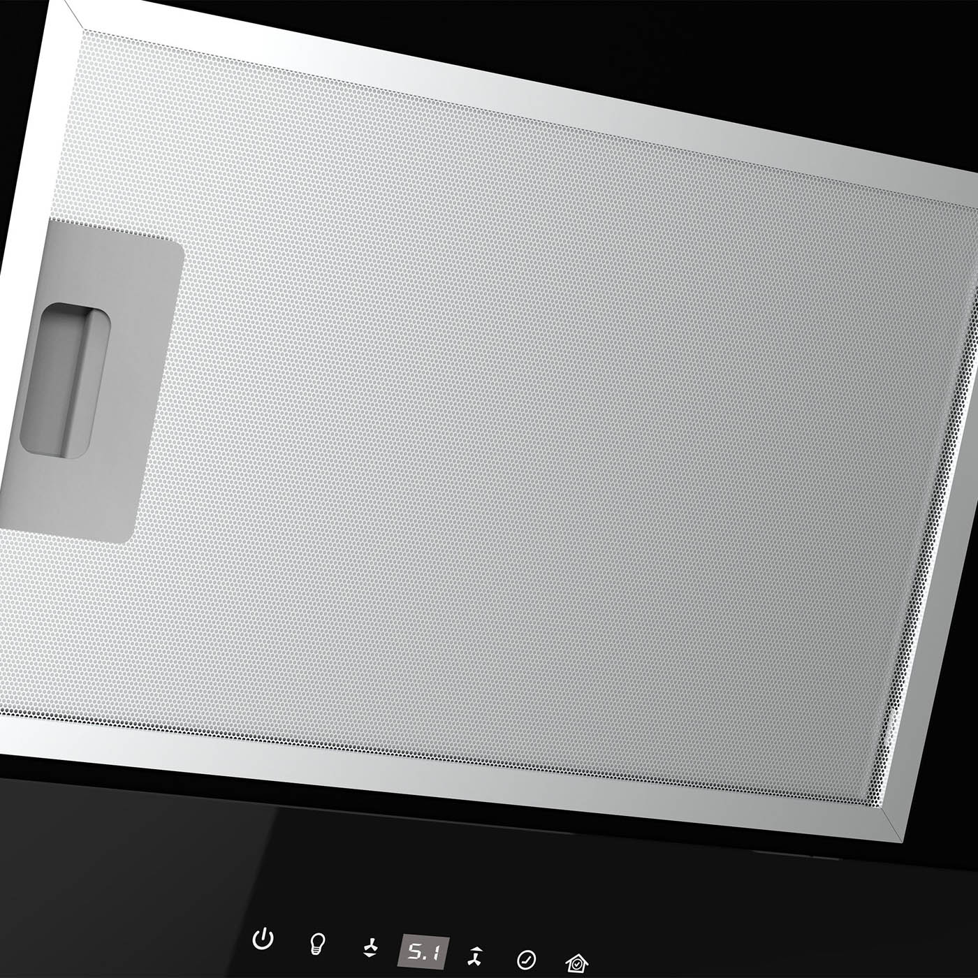 Angled Cooker Hood Smart Black Steel Glass GHAG90ASBL Touch Control (W)89.8cm - Image 6