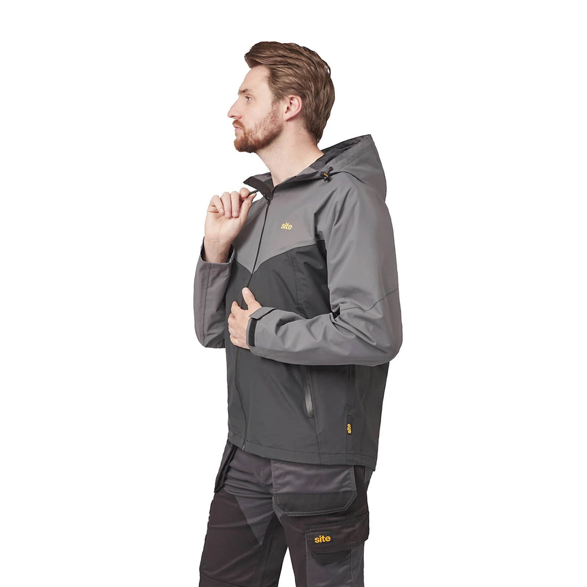 Site Work Jacket Black Grey Medium Hooded Heavy Duty Workwear Messner - Image 8