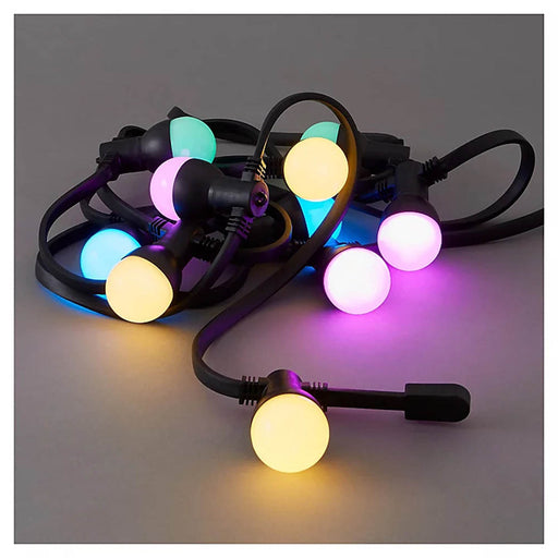 LED  Outdoor String Lights Garden 10 Bulbs Decorative Multicolour Pastel IP44 - Image 1