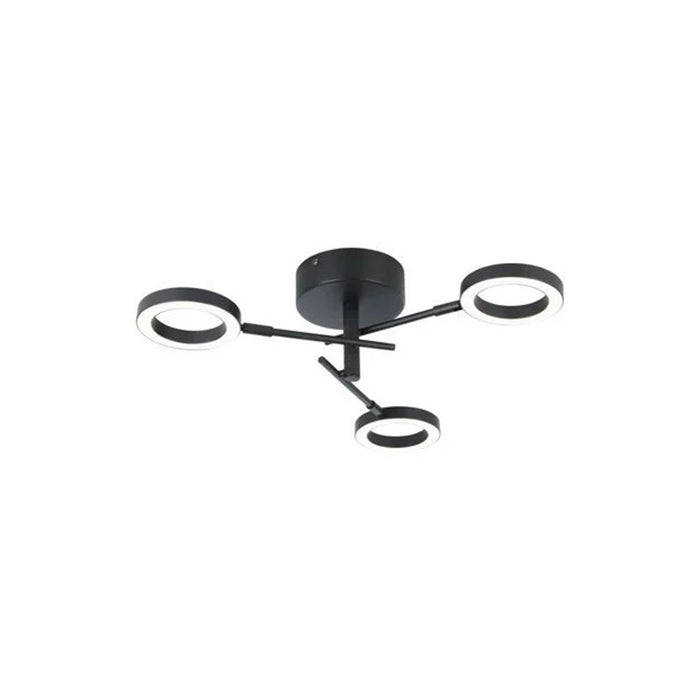 LED Ceiling Light 3 Way Matt Black Dimmable Multi Arm Circular Modern 700lm - Image 2