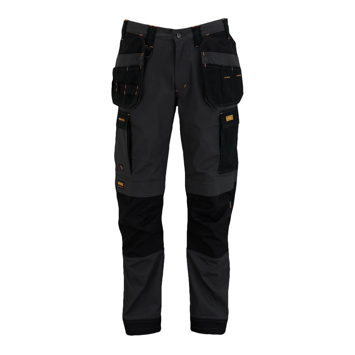DeWalt Mens Trousers 9 Pocket Grey Black Slim Fit Comfortable W36" L31" - Image 1