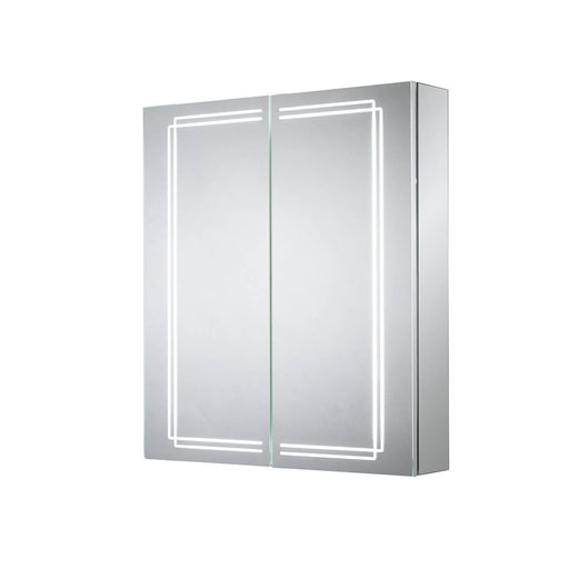 Bathroom Cabinet 2 Mirror Doors Illuminated Shaver Socket LED Cupboard Storage - Image 1