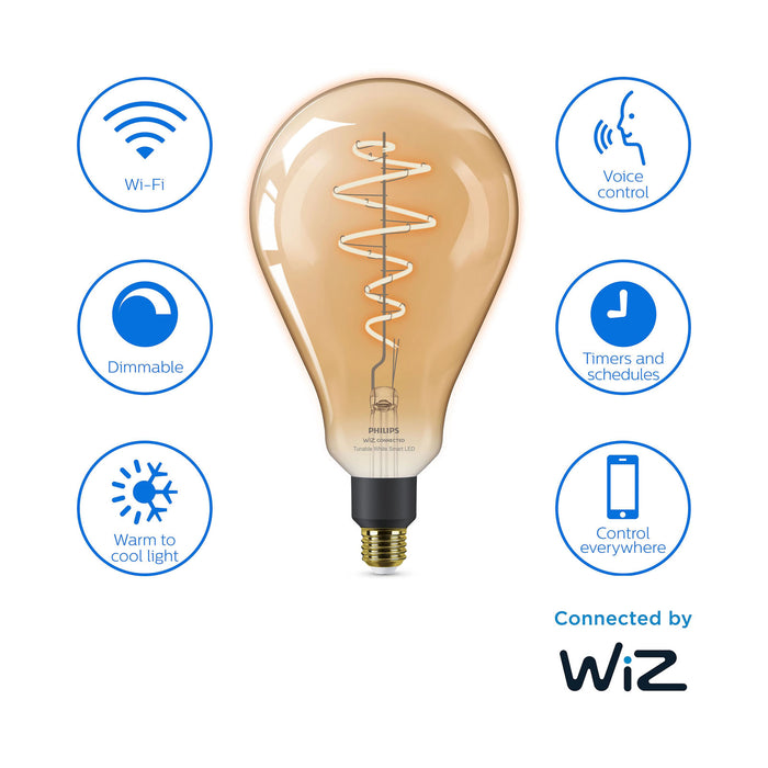 LED Smart Light Bulb Wi-Fi Vintage Amber Modern Cool & Warm White Philips 25 W - Image 6