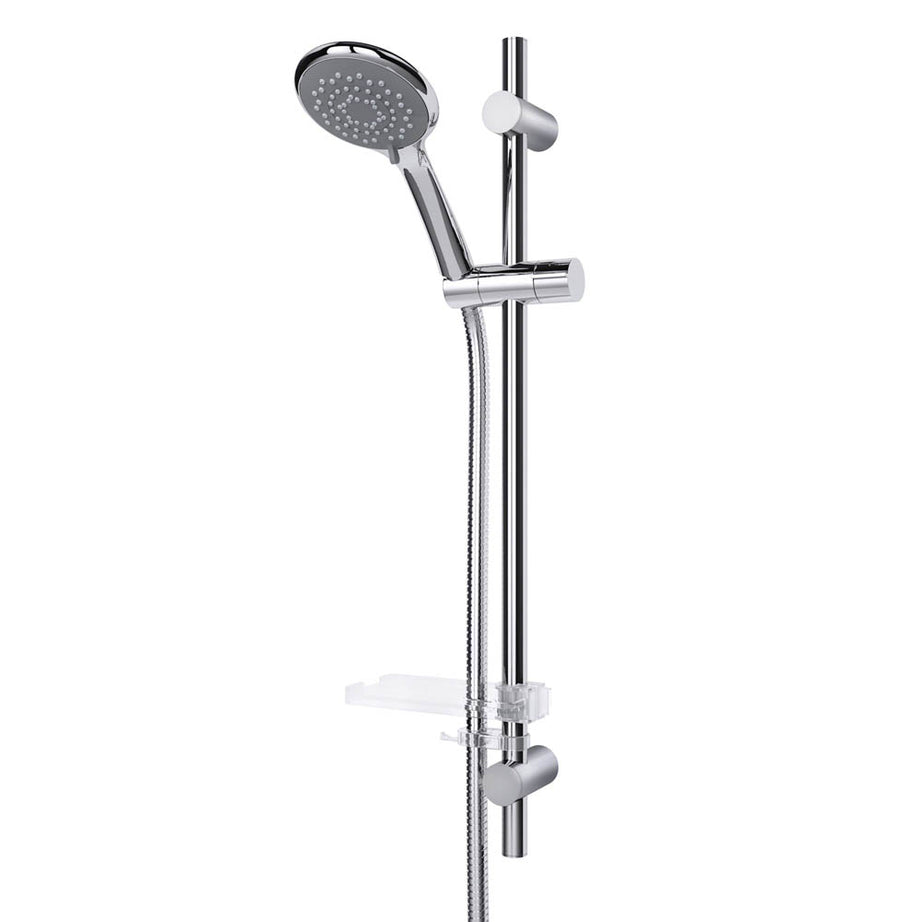 Triton Shower Mixer Kit Chrome 5 Spray Pattern Round Head Bathroom Contemporary - Image 2