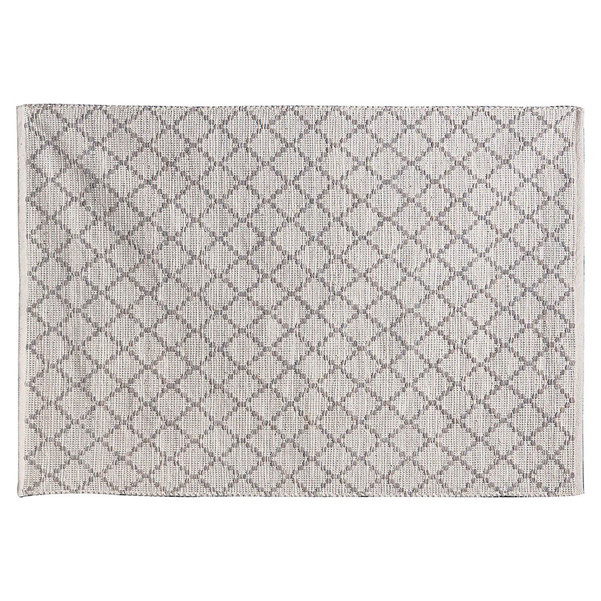 Medium Rug Grey Natural Geometric Rectangle Flat Woven Handmade (L)170 (W)120cm - Image 1