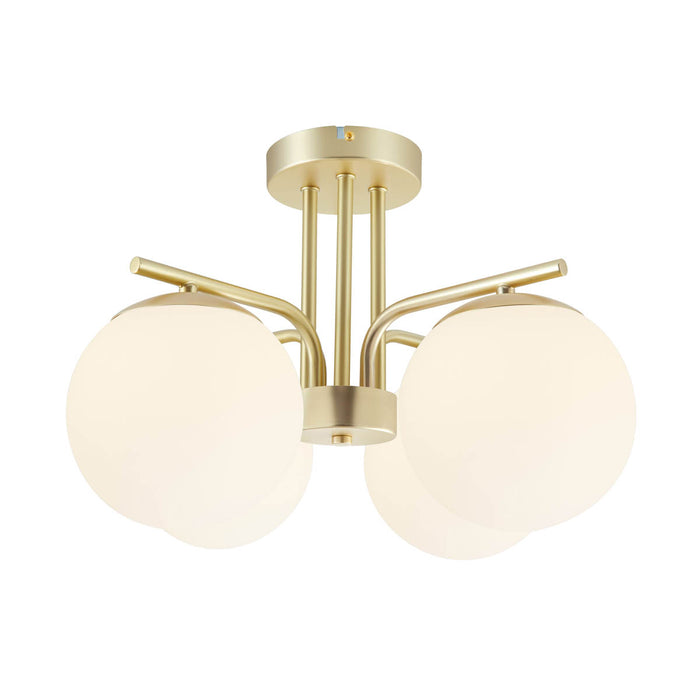 Ceiling Light 4 Way Globe Matt Glass Shades Gold Effect LED Modern Livingroom - Image 3